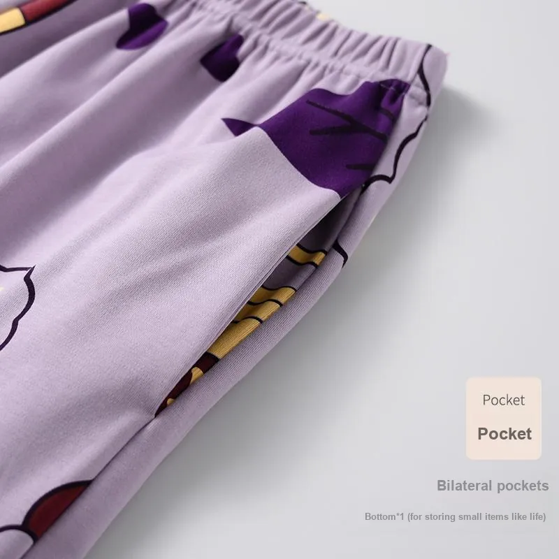 The Story Of The Flower Season Pajama Set Women's Violet-6