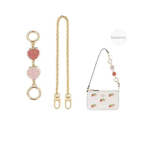 GUYI Bag Accessories Gold-Tone Red Pink Strawberry Extension Chain+Copper Chain