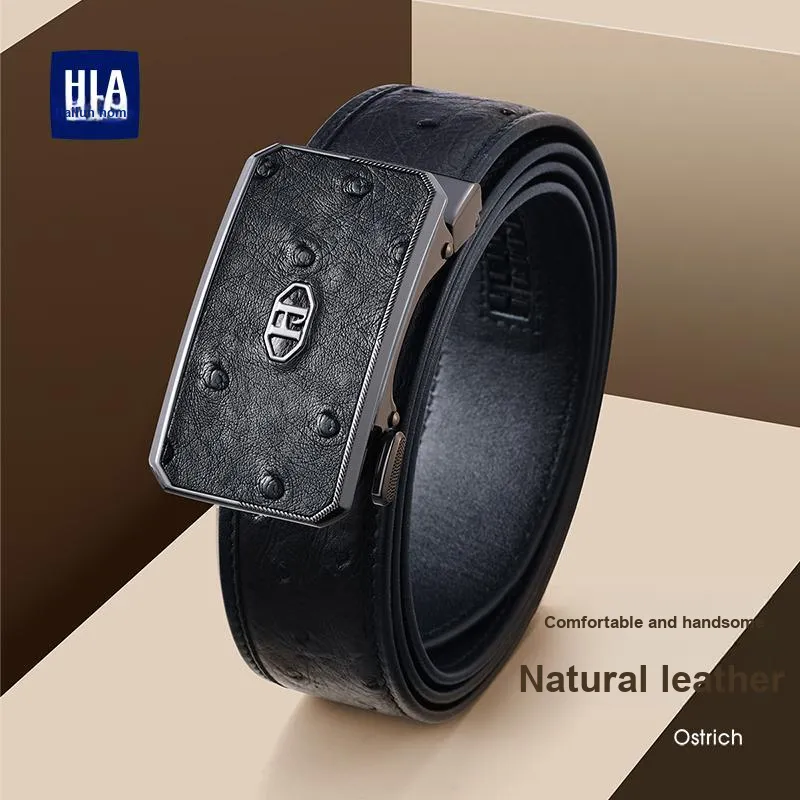 HLA Cow Leather Belts Men's 3.5cm-2