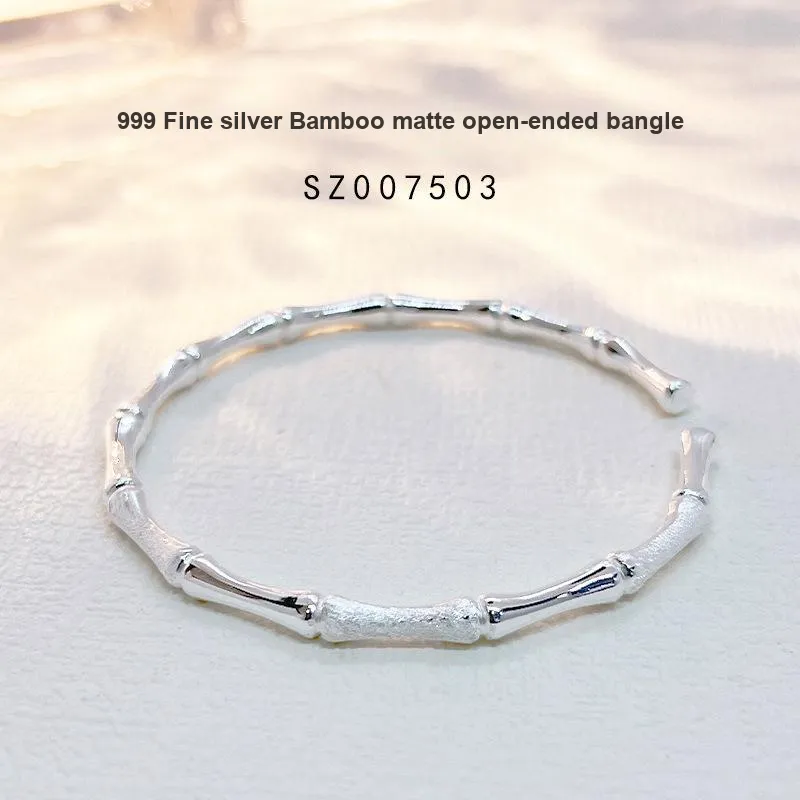 HAOYINFANG Pure Silver 9999 Bangles Women's-3
