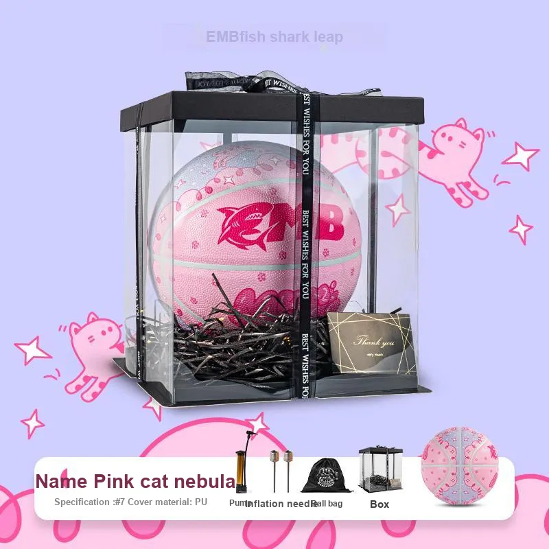 MBFISH PU Basketball Pink Cat Nebula Size 7 Ball Training Unisex-6