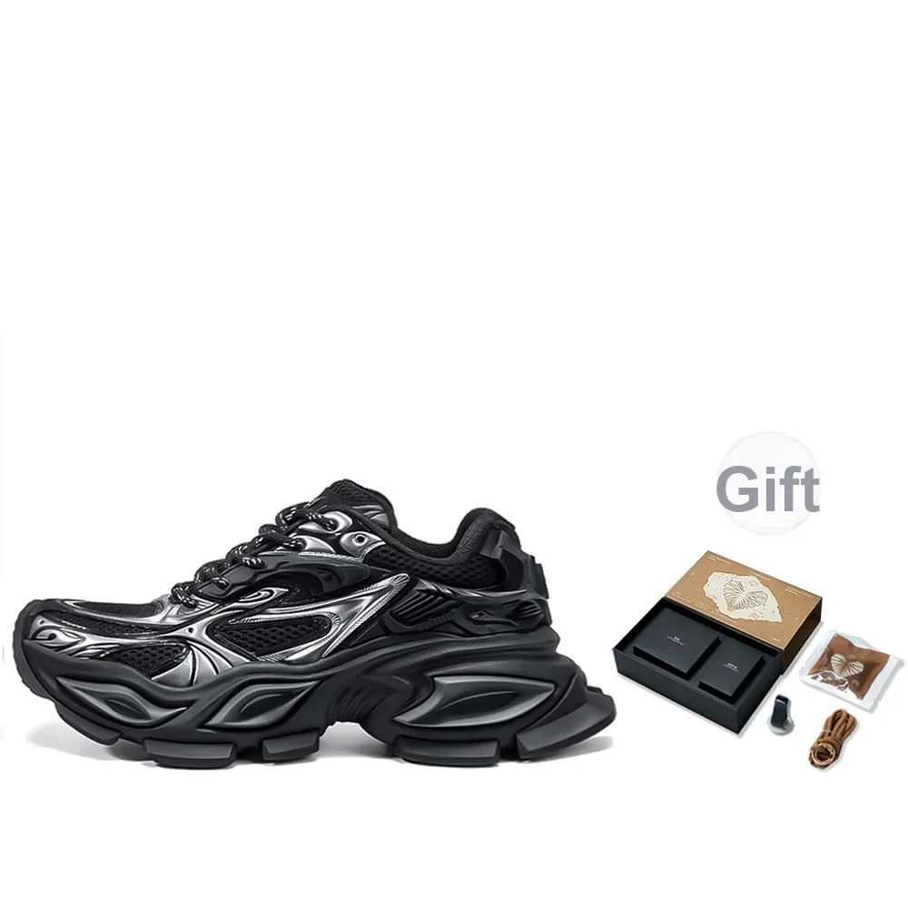 OGR Chunky Sneakers Unisex Low top Black Silver