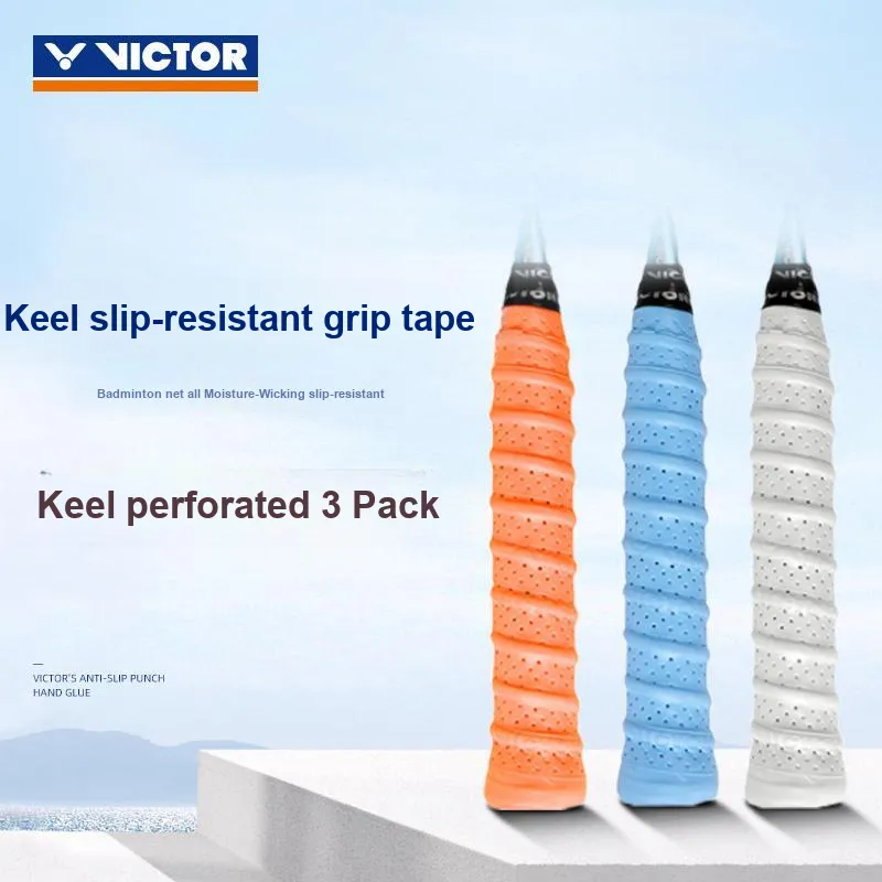 VICTOR Badminton Grip Tape Polyurethane Badminton Racket Tennis Racket Fishing Rod Bicycle Handlebar Thin 3 Pack-3