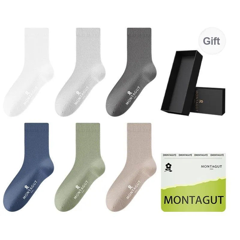 Montagut Mid Calf Socks Men's Gift Box Combination-78