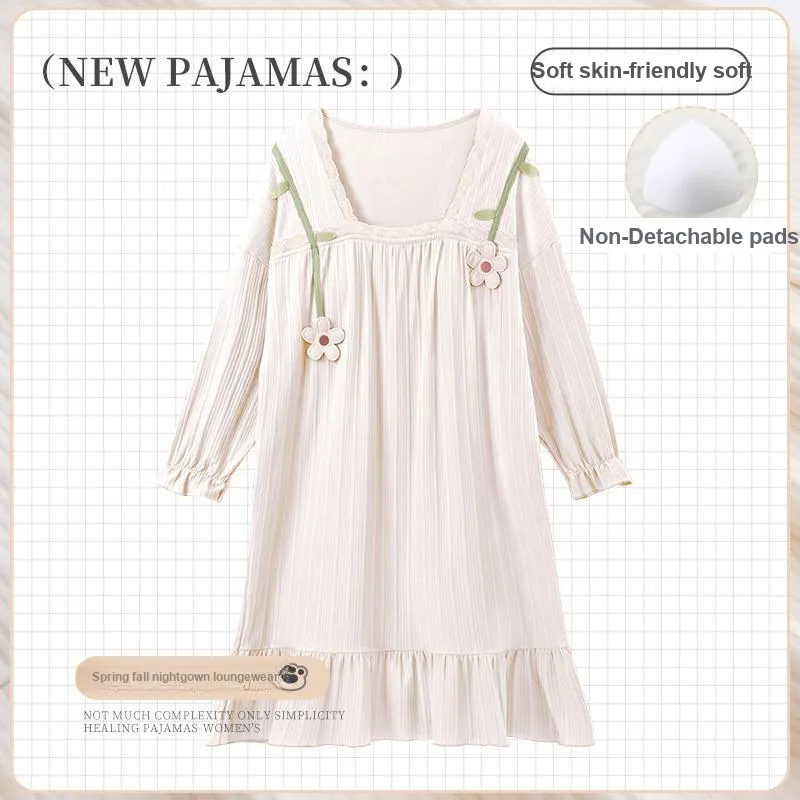 OUSHIBO Nightgown Women's Apricot-1