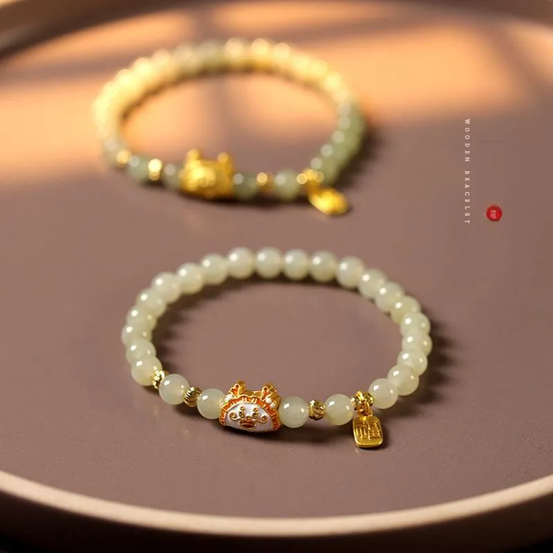SHUZHUO Hetian Jade Bracelets Pale Greenish White Jade Unisex-6