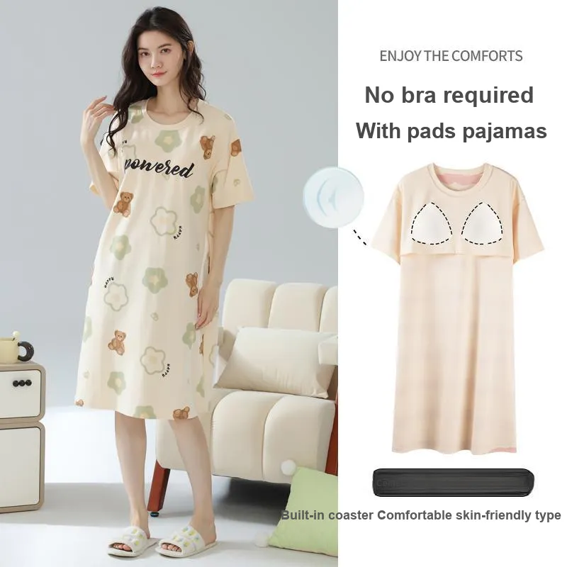 MIIOW Nightgown Women's Apricot-5