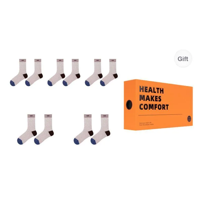 Vine Color Mid Calf Socks Women's 5 Pack Ivory-0