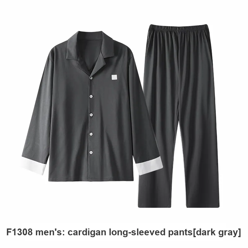ZAO FU NIAO Pajama Set Men's Dark Gray-1