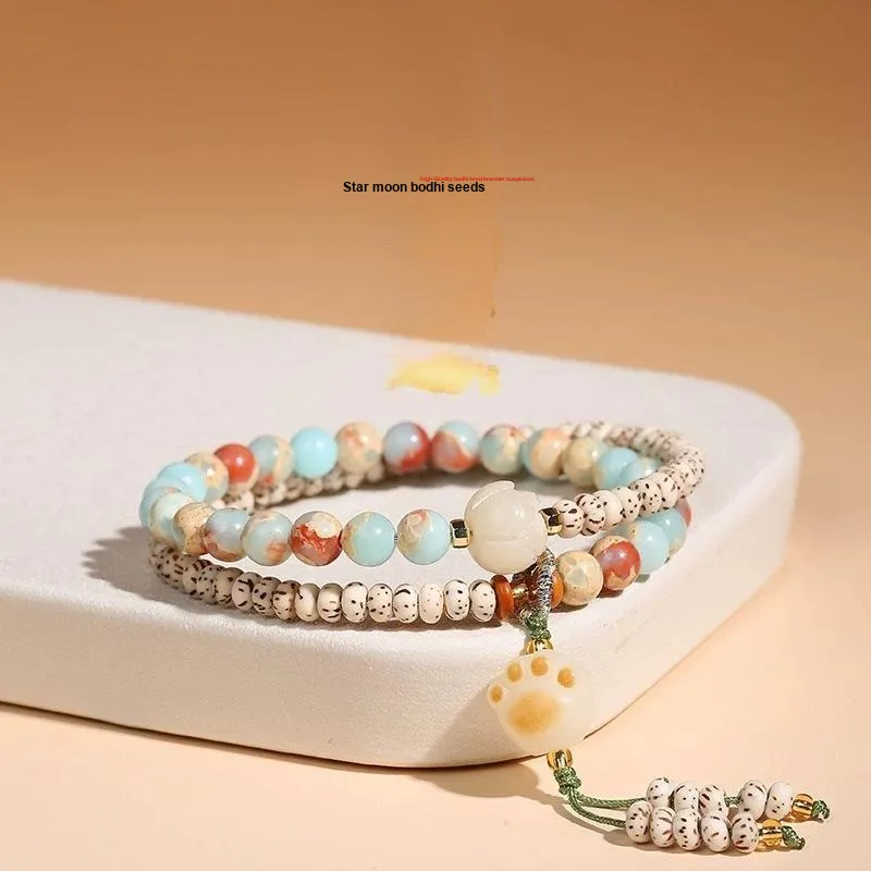 ZHOUDIWANG Star Moon Bodhi Seeds Bracelets Unisex-2