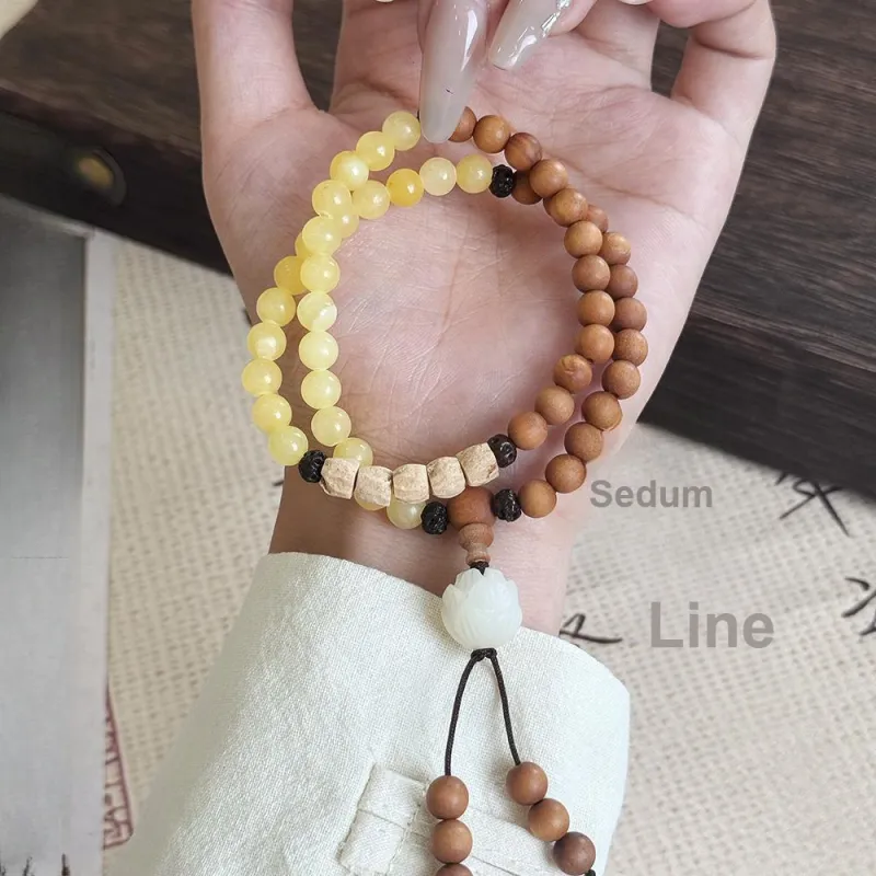 PUTUOSHANWENCHUANG Barbie Sandalwood Bracelets Unisex-4