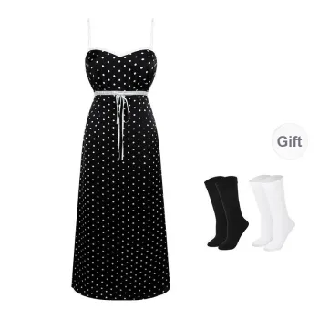 BSEVENI Slip Dresses Women's Black