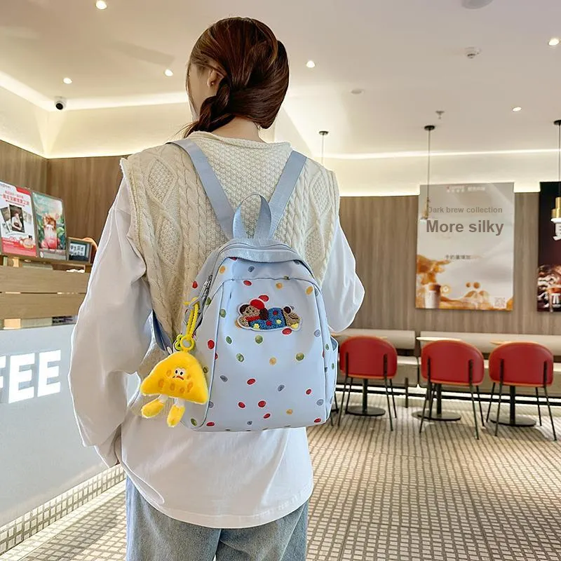 LUVISTRUE Nylon Backpack Regular Women's White/Yellow/Blue-14