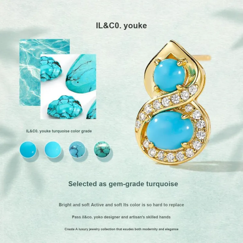IL&CO. Turquoise Stud Earrings Women's-4
