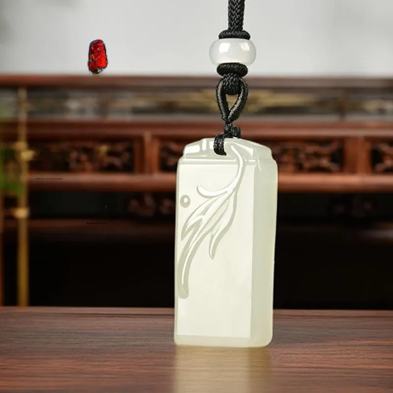 KUNYUYAO Hetian Jade Pendants White Jade Unisex-4