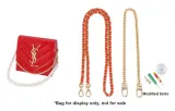 Gold-Tone Red Leather Chain 120cm+Gold-Tone Decorative Chain 50cm[Includes Modified Tool]