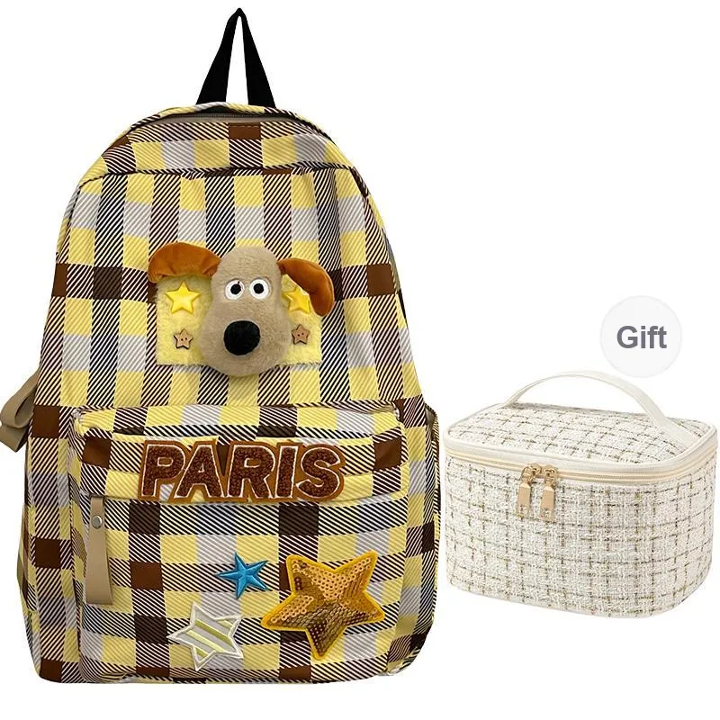 DCLOUD Nylon Fabric Backpack Women's Yellow-8