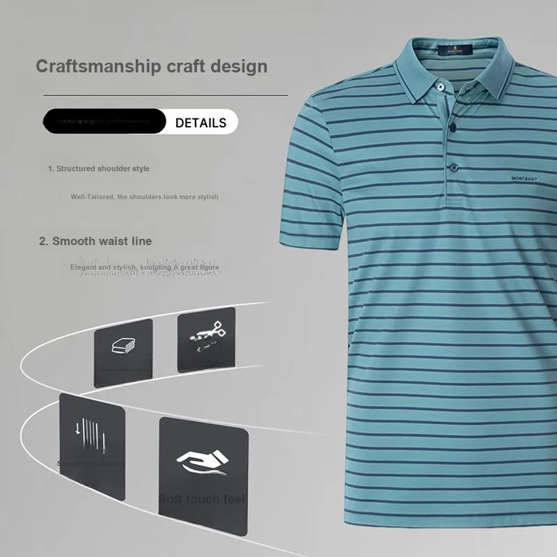 Montagut Polo Shirts Unisex Dusty Blue-2