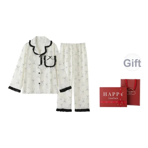 YUZHAOLIN Пижамный комплект Подарочная коробка Весенний Осенний Сезон Женский