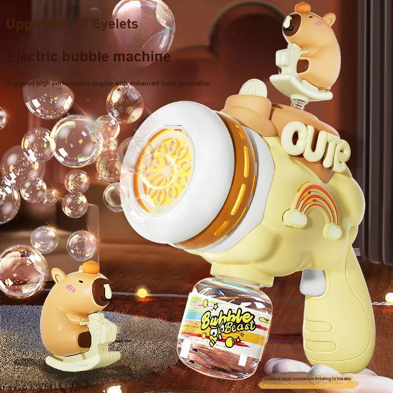 Bergers Electric Capybara Style Fully Automatic Pink Cute Bubble Machines-7