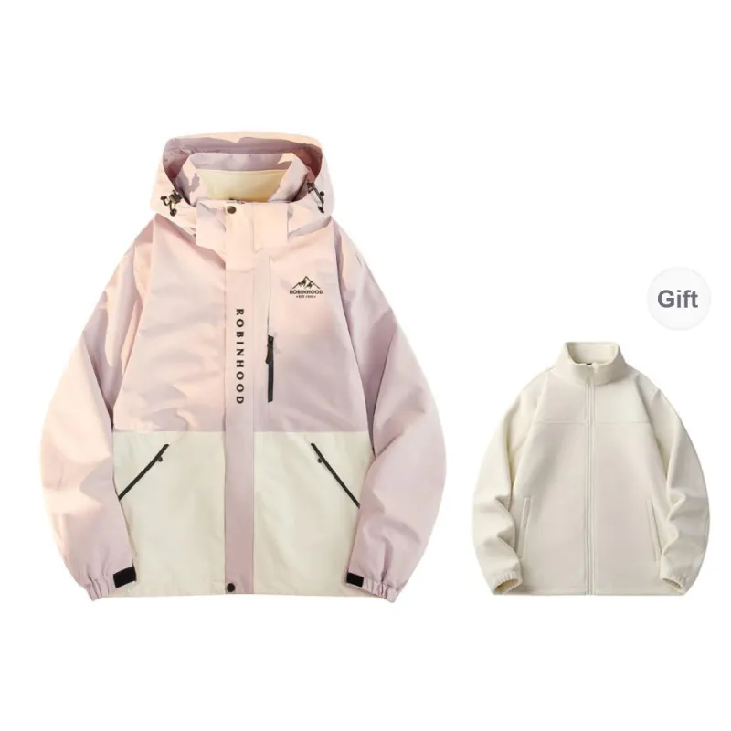 ROBINHOOD Water Resistant Windproof Breathable Wear Resistant Warm Windbreaker Jacket Unisex-0