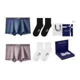 5A Antibacterial[Leather Pink+Royal Blue]+Socks 2 Pack Gift Box Set