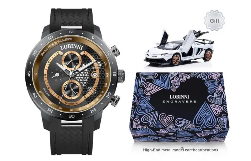 LOBINNI L Mechanical Movement Watch Men's Watches Cut-Out Dial-11