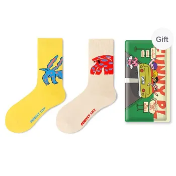 PL Mid Calf Socks Unisex Shopping Bag 2 Pack Mixed Color