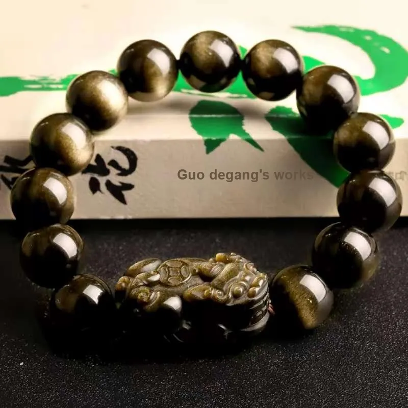 JUNWEN Obsidian Jade Bracelets Unisex-2
