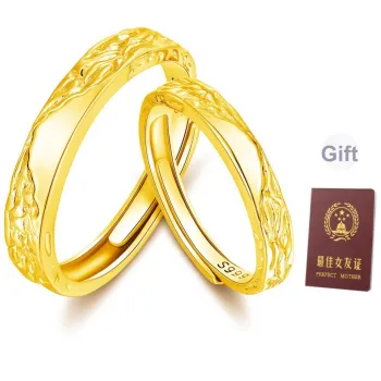 ZSY 999 Fine Silver Rings Unisex Gold