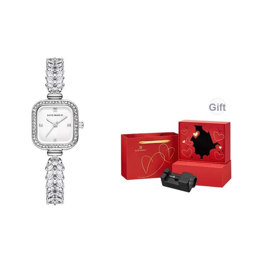 Katie Ermilio Наручные часы Кварцевый механизм Матиальная раковина Циферблат часов Цвет Женские часы Коробка признания в любви