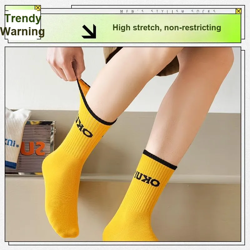 LUOLIAN Mid Calf Socks Men's 5 Pack-4