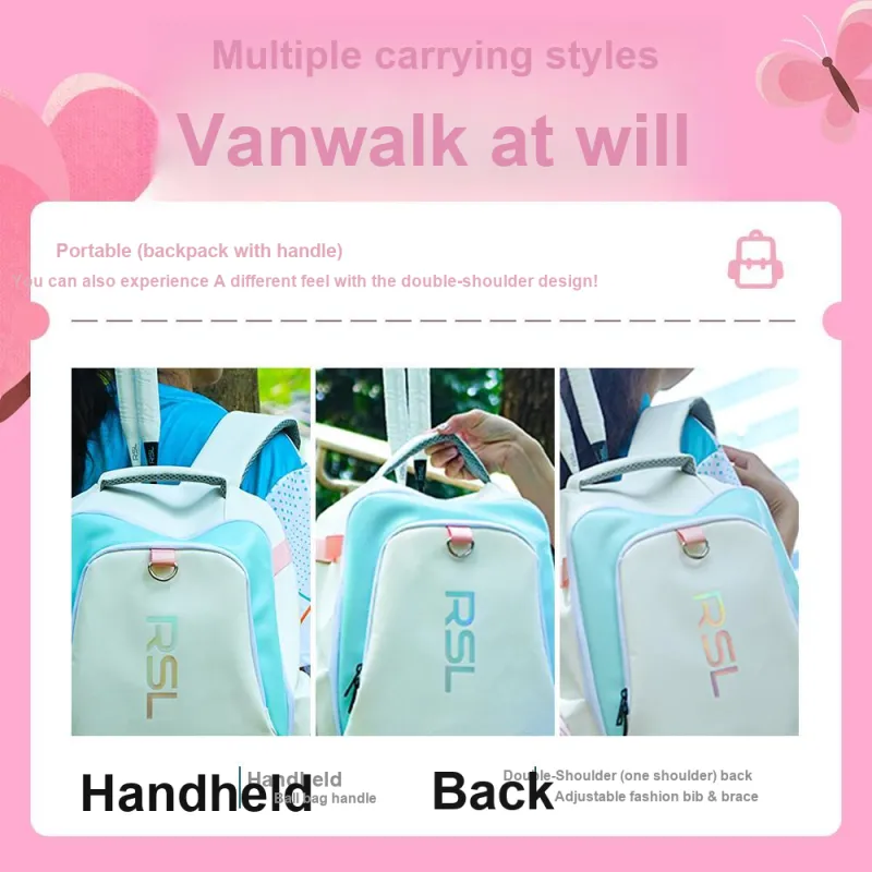 RSL Badminton Racket Bags 2 Pcs Backpack Cherry Blossom Pink Unisex-5