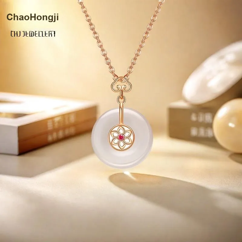 CHAOHONGJI Natural Chalcedony Collarbone Chain Necklace Women's-1