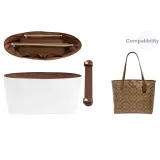 City33 (Dark Brown) 2-Piece Set[Shoulder Strap Pad+Brown Waterproof Liner]☆ Compartment Style