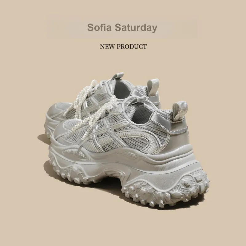Safiya Cushioning Abrasion Resistant Lightweight Low Top Chunky Sneakers Women's-9