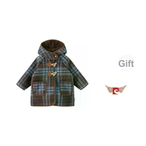 PIERRE CARDIN Blue Plaid Coffee Kids Tops
