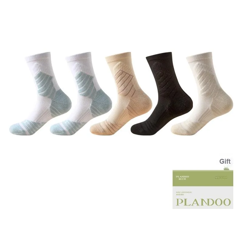 PLANDOO Mid Calf Socks Men's Shopping Bag 5 Pack-2