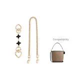 Black Four-Leaf Clover Extender Chain 15cm+Decorative Chain 45cm