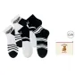 2 White Cuff English+2 White Black+1 Black Stripes Pattern