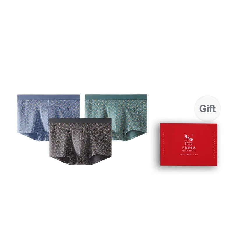 RED DRAGONFLY Cotton Panties Men's 3 Pack Gift Box Set-14