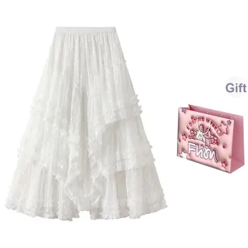 FLIM Casual Long Skirts Women's White Bear Box