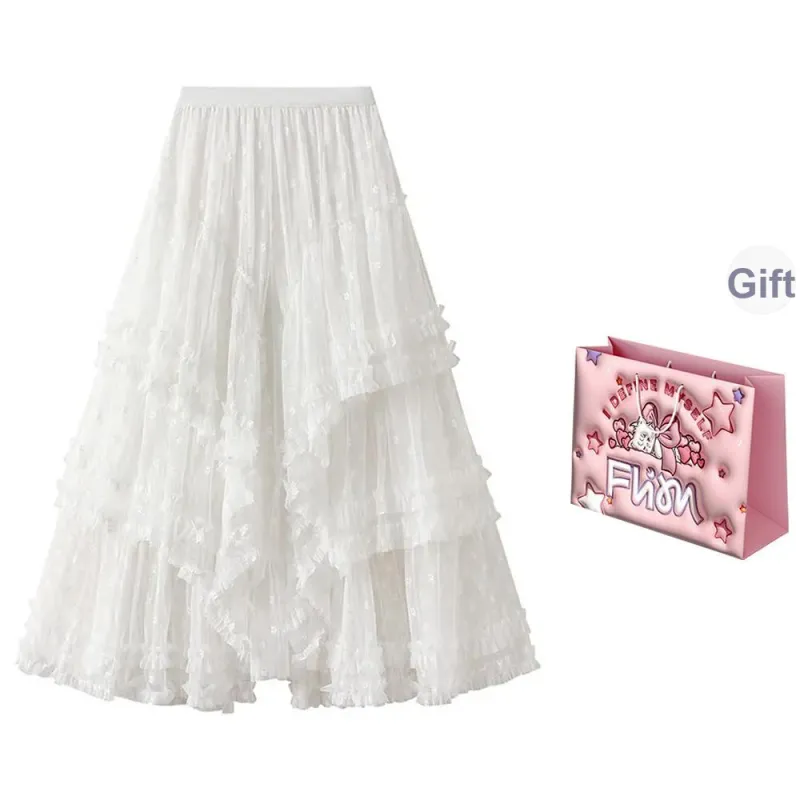 FLIM Casual Long Skirts Women's White Bear Box-0