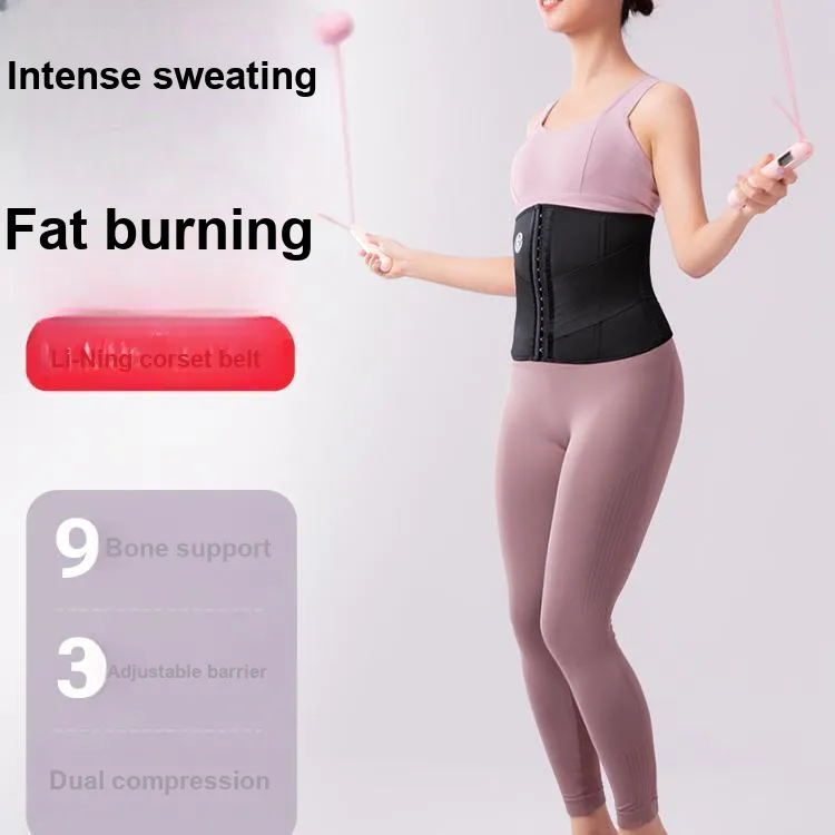 LiNing Back Support Braces Fitness Breathable Warm Protective Black Polyester Women's-2