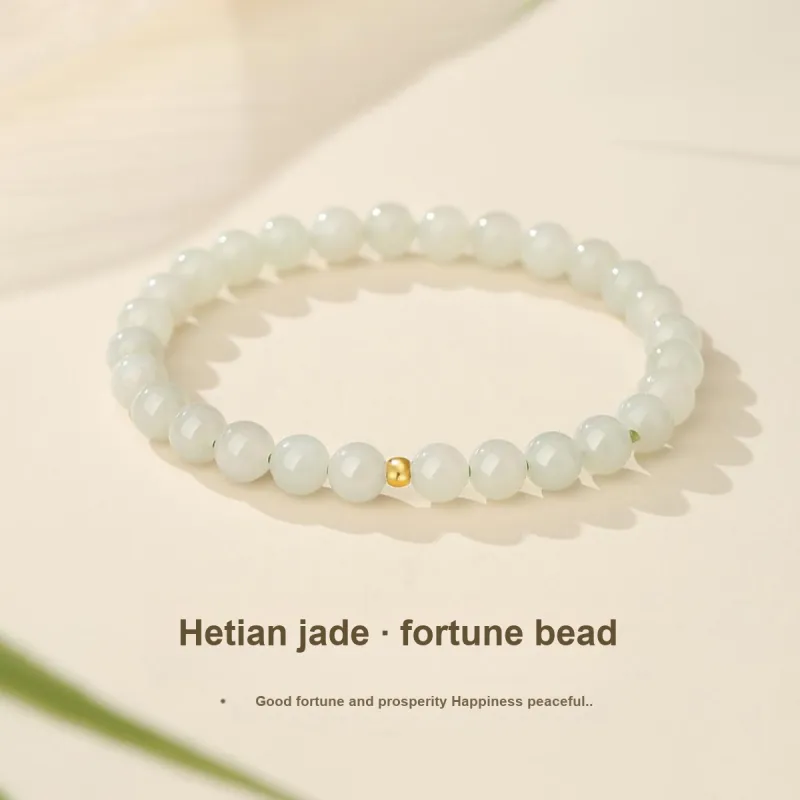 Olampe Hetian Jade Bracelets White Jade/Pale Greenish White Jade Women's-1