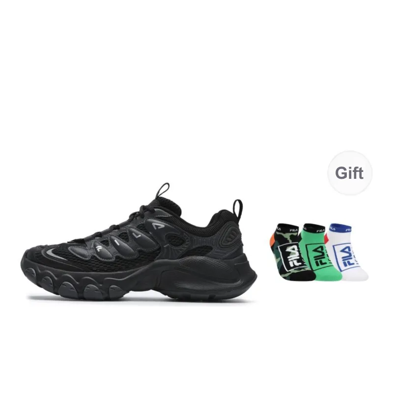 FILA TRUFFLE Coverage Support Abrasion Resistant Breathable Slip Resistant Low Top Running Shoes Men's Black Gray-4