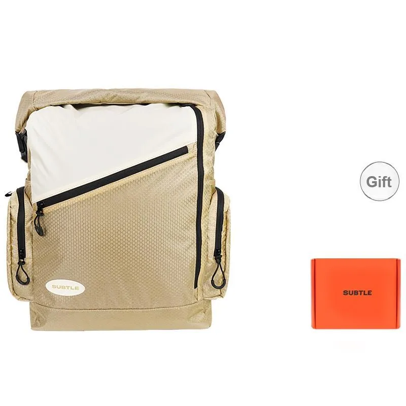Subtle Fabric Backpack Regular Unisex Black/Gray/Beige Brown/Orange Red/Yellow Green-4