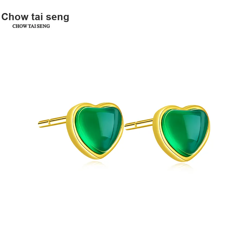 CHOW TAI SENG Chalcedony Stud Earrings Women's-7