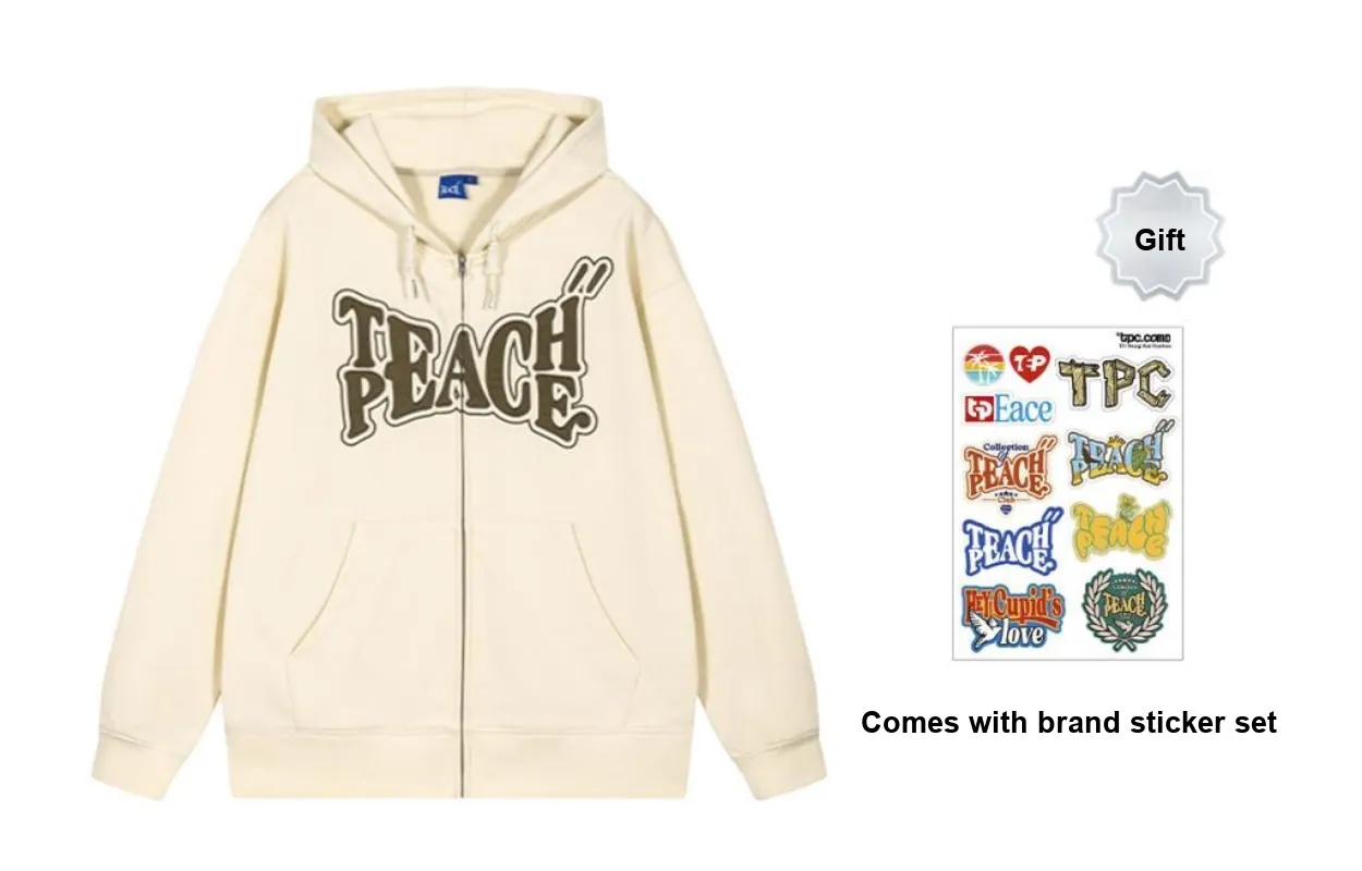 Teach Peace Fleece Lined Hoodies & Sweatshirts Unisex