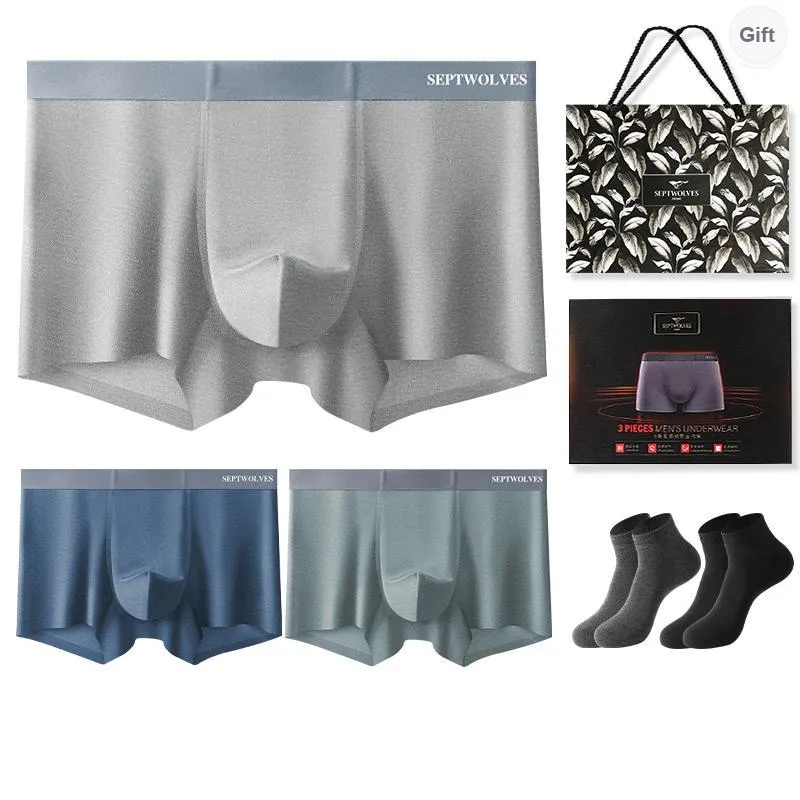 SEPTWOLVES Boxer Shorts Men's Gift Box Set+Shopping Bag-8